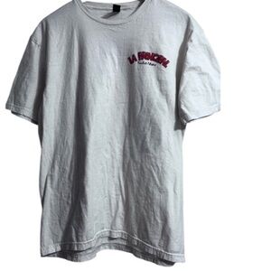 La principal Soft Style White Short Sleeve Tee Classic Design Sz L